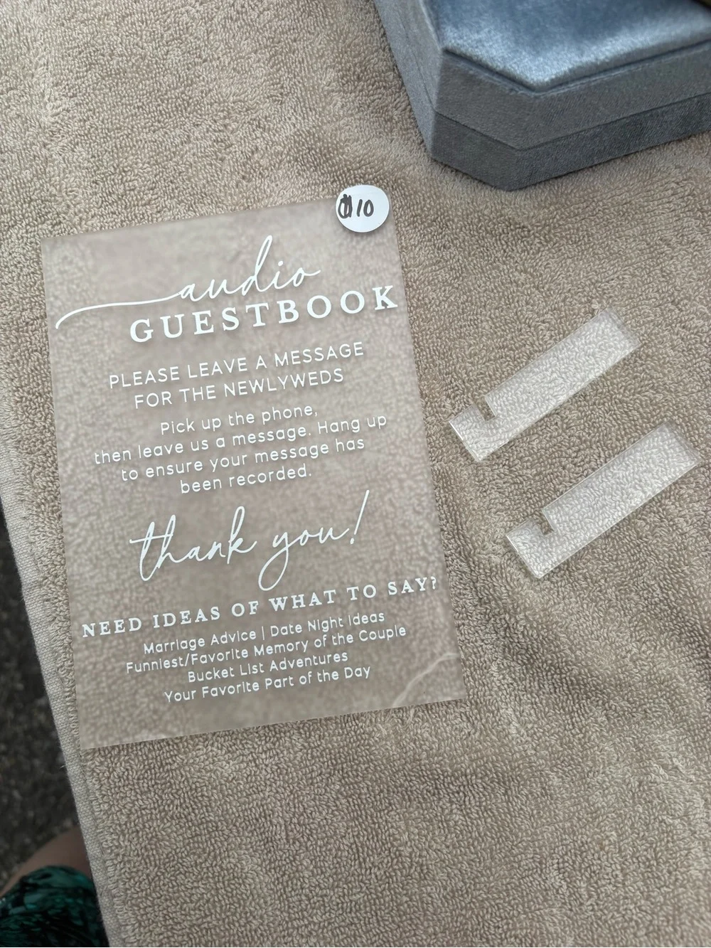 Clear Acrylic Audio Guestbook Sign - White Lettering